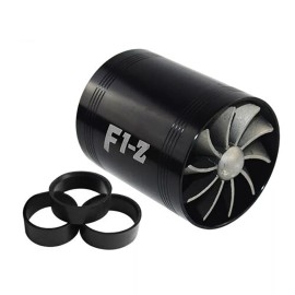 F1-Z Double Turbine Turbo Charger Gas Fuel Saver Fan Car Supercharger