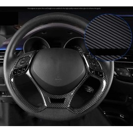 Carbon For Toyota C-HR Car Steering Wheel Button Panel Frame Cover 2017-2020