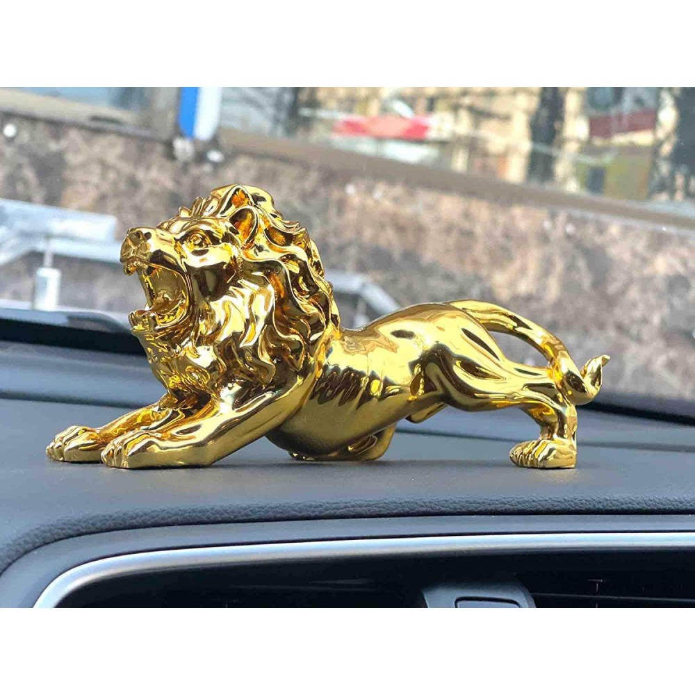 Creative large gold lion car accessories