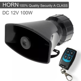 Car Siren Horn with Remote Control -4 Tone